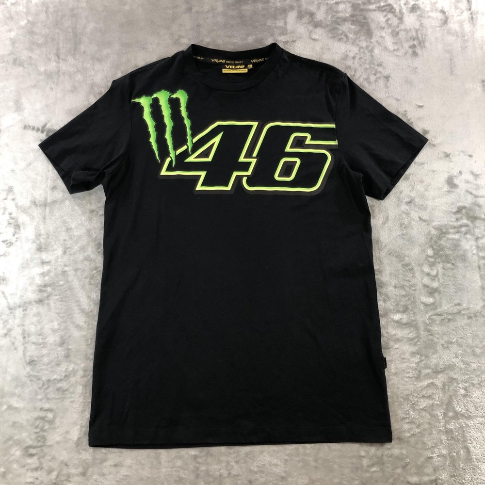 VR46 Shirt Mens L Black Monster Energy 46 Racing MotoGP Valentine Rossi